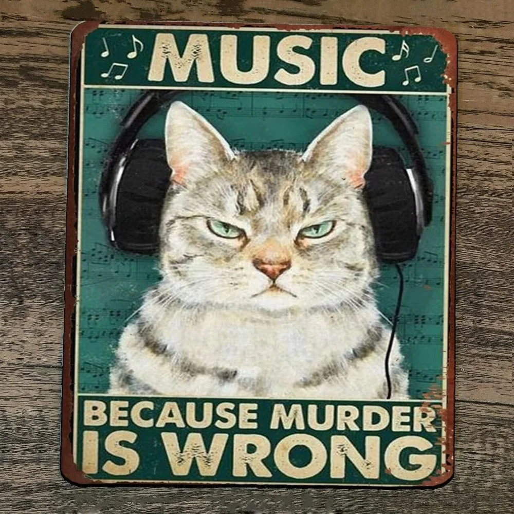Mouse Pad Music Because Murder is Wrong‎ Cat